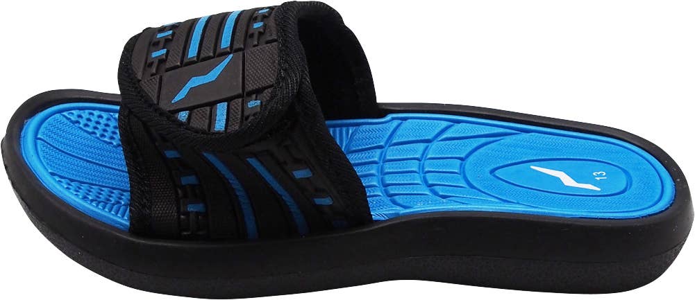 Norty Boy's Summer Comfort Casual Slide Flat Strap Shower Sandals Slip On Shoe
