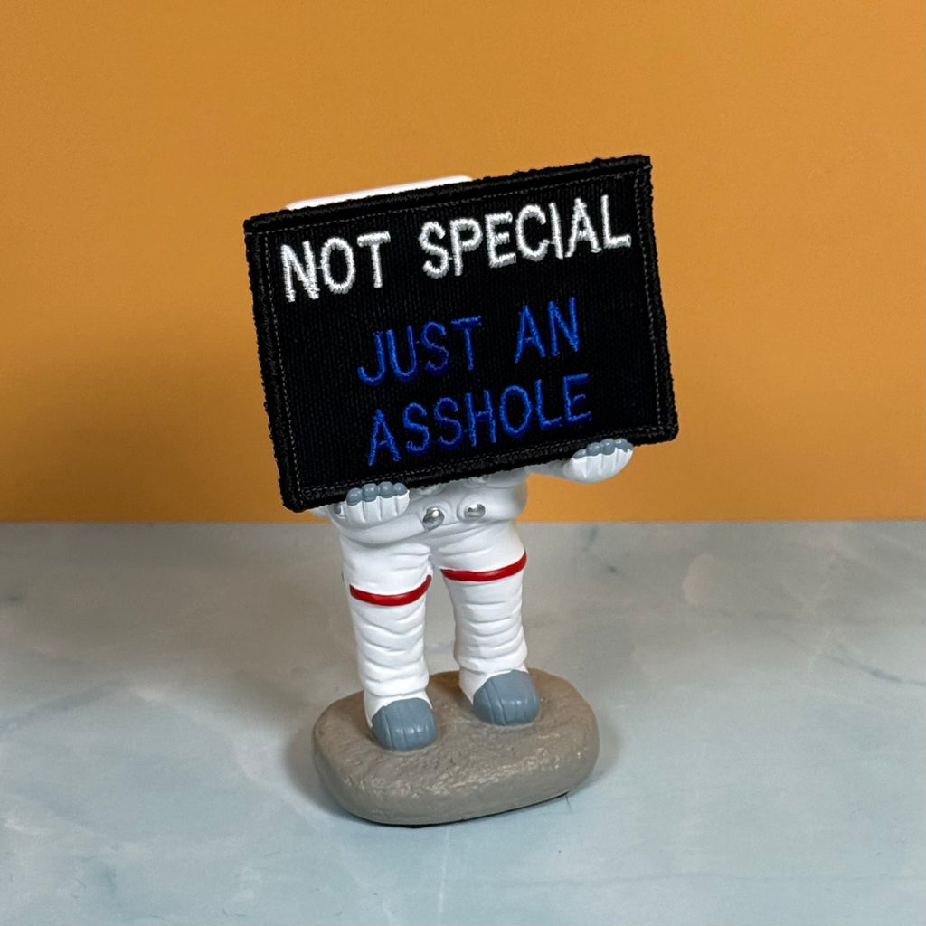 Not Special, Just An Asshole Funny Morale Patch, 2x3" | Made in USA | VELCRO® Brand Hook Backing