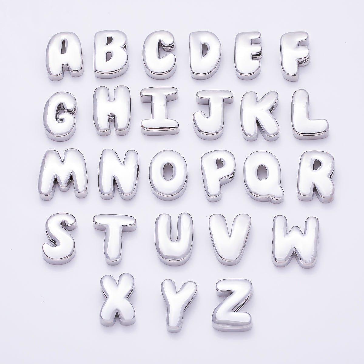 Silver 20mm Minimalist Chubby Initial Letter A-Z Alphabet Personalized Bead | Beads-00440 ~ Beads-00439 (Copy)